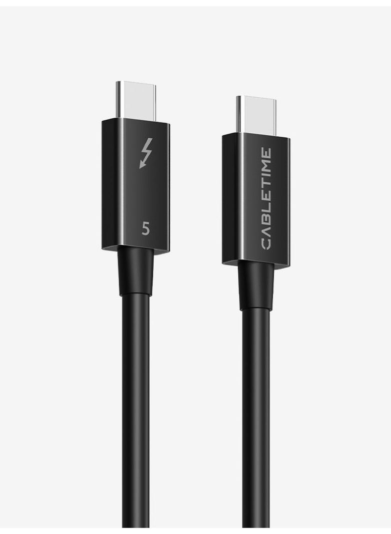 CABLETIME INTEL CERTIFIED THUNDERBOLT 5 CABLE 0.8M | 240W, 120GBPS, 8K - Image 1